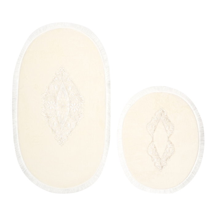 Mijölnir Melek - Crema, Juego de 2 Alfombrillas de Baño Antideslizantes Mijölnir Melek - Crema, Juego de 2 Alfombrillas de Baño Antideslizantes